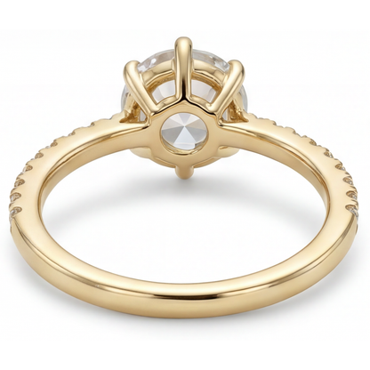 Earth-Mined Fine Diamond Solitaire Engagement Ring 2.25 ct 14 Karat Yellow Gold – angle view