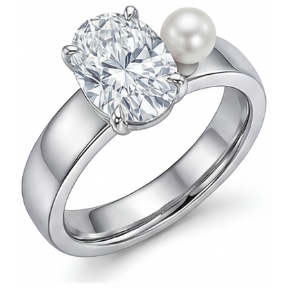 Real Fine Diamond Solitaire Ring – side view
