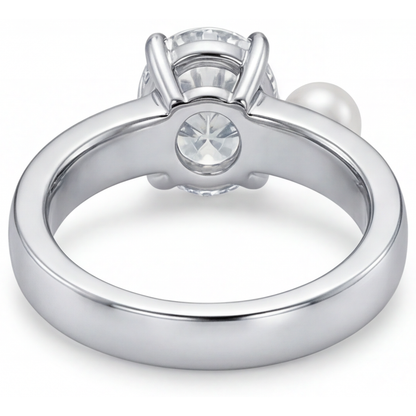 Real Fine Diamond Solitaire Ring 2.25 ct 14K White Gold – top view