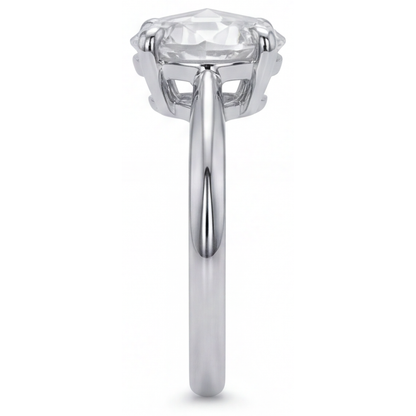 Refined Fine Diamond Solitaire Ring 4 ct – angle view