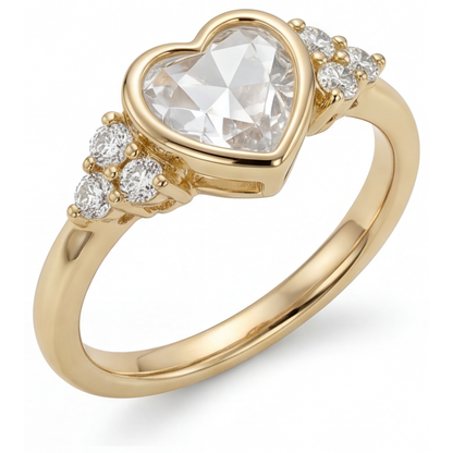 Fine Diamond Solitaire Ring with Accents 1.75-ct 14 Karat Yellow Gold – side view