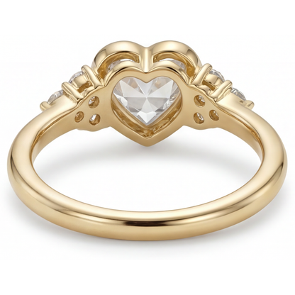 Handcrafted Fine Diamond Solitaire Ring with Accents 1.75 ct – profile view