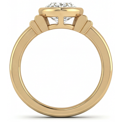Real Fine Diamond Three Stone Ring – top view