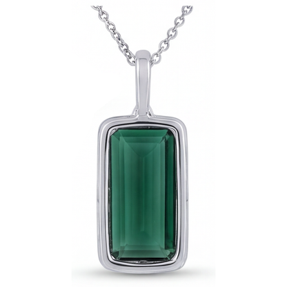 Genuine Fine Tourmaline Precious Stone Pendant – profile view