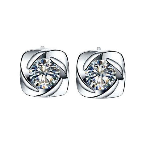 Flower Style 1.00 Carats Real Natural Earth Mined Diamonds Studs Earrings White Gold 14K