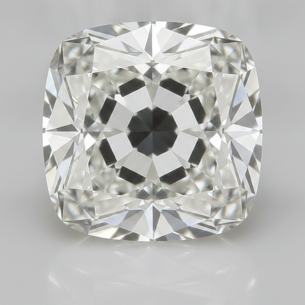 H VS1 4 Carat Authentic Old Mine Cushion Cut Natural Loose Diamond