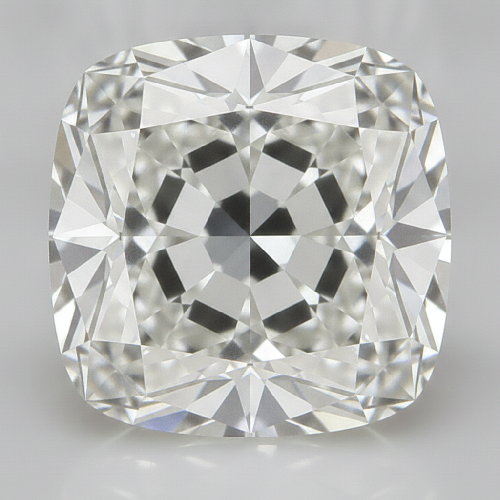 H VS1 4 Carat Authentic Old Mine Cushion Cut Natural Loose Diamond
