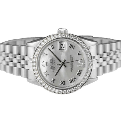 Jubilee Bracelet Custom Diamond Bezel Midsize Dj Rolex Watch Ss