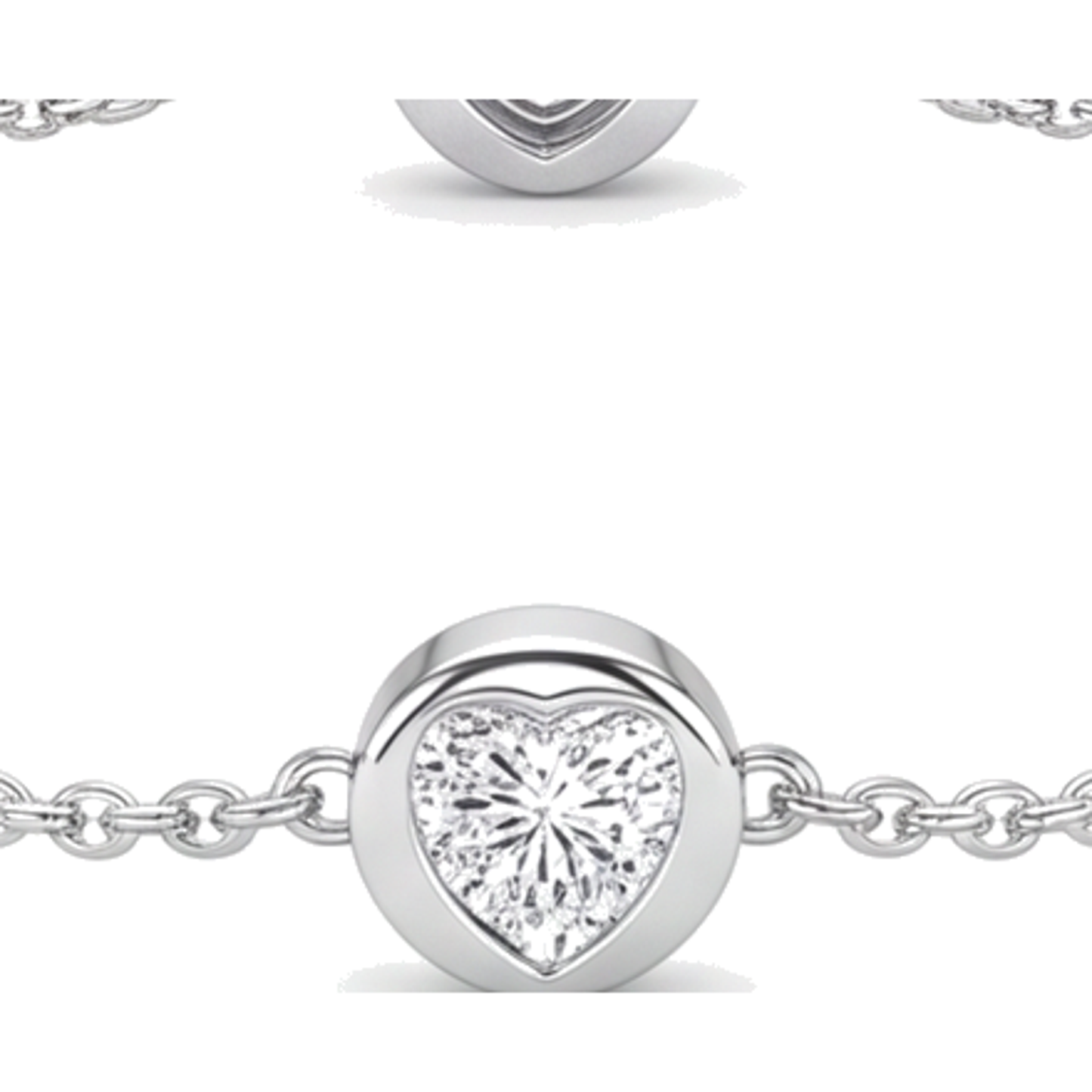 Lab Grown Diamond Bracelet 3 Carat Round Bezel By The Yard 14K White Gold 7 Inch