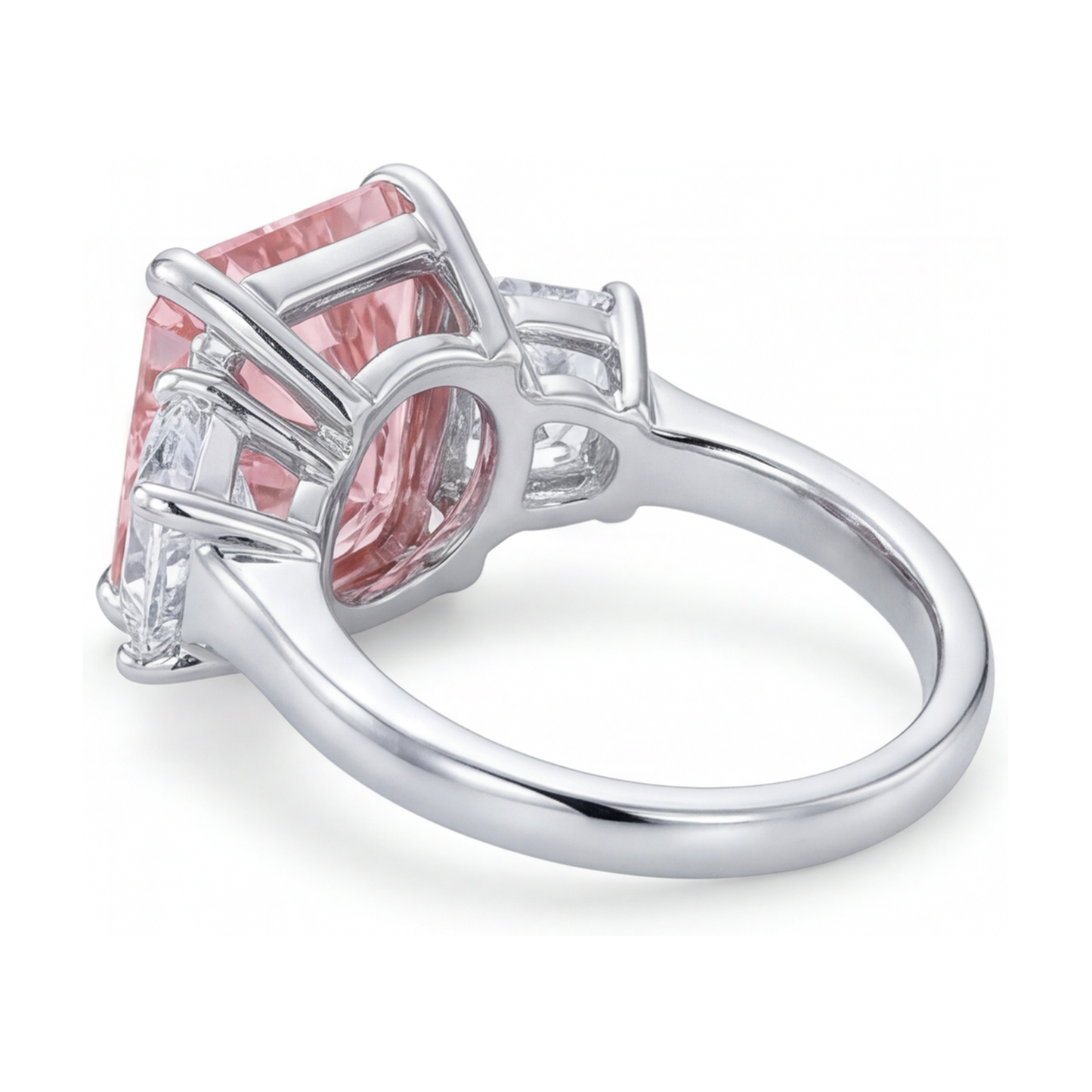Lab Grown Pink Diamond Ring 5.2 Carat Radiant