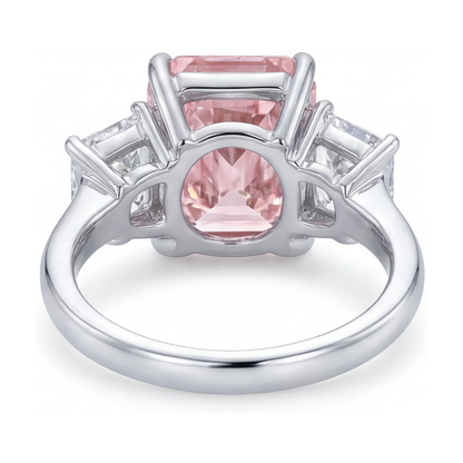 Lab Grown Pink Diamond Ring 5.2 Carat Radiant