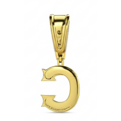 Mens Baguette Natural Real Diamond ( Not Lab Grown ) Initial Letter 10K Gold Pendant