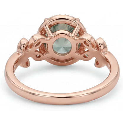 Luxury Moss Agate Colored Stone Ring 2.0 ct – top view