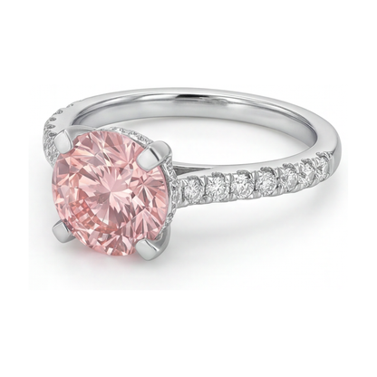 Natural Pink Diamond Ring 1.39 Carat Round