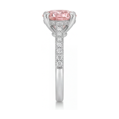 Natural Pink Diamond Ring 1.39 Carat Round