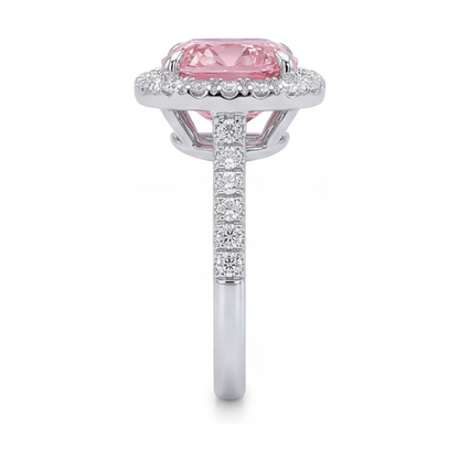 Natural Pink Diamond Ring 1.96 Carat Cushion
