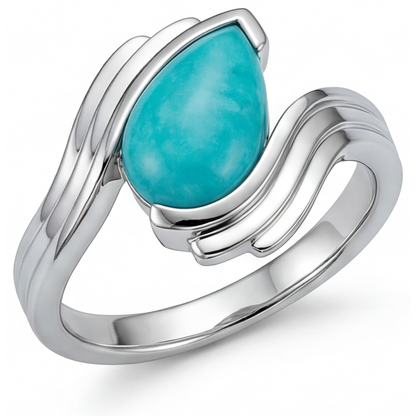 Sparkling Neon Paraiba Colored Stone Ring 2 ct – side view