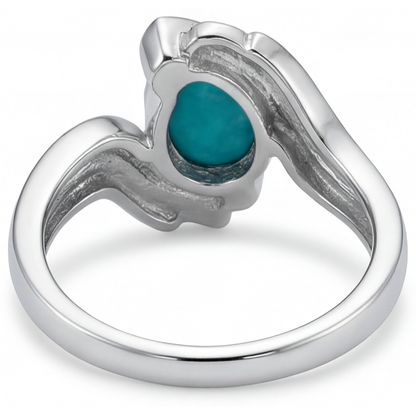 Colored Stone Ring 14 Karat White Gold with Neon Paraiba – back view