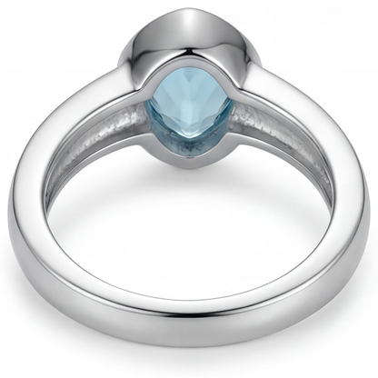 Natural Neon Paraiba Gemstone Ring – back view