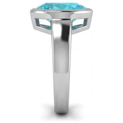 Real Neon Paraiba Gemstone Ring – profile view