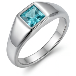 Men's Luxury Neon Paraiba Gentleman's Ring – 1 ct 14K White Gold