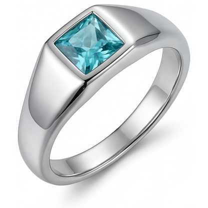 Luxury Neon Paraiba Gentleman's Ring 1 ct – main view