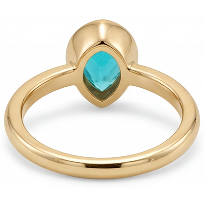 Elegant Paraiba Tourmaline Gemstone Ring 1.25 ct – back view