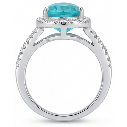 Fine Halo Engagement Ring 2.75 ct – back view