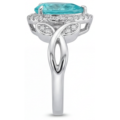 Handmade Halo Engagement Ring 3.25 ct – top view
