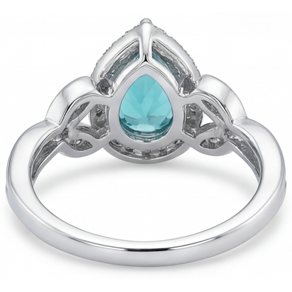 Handmade Halo Engagement Ring 3.25 ct – back view