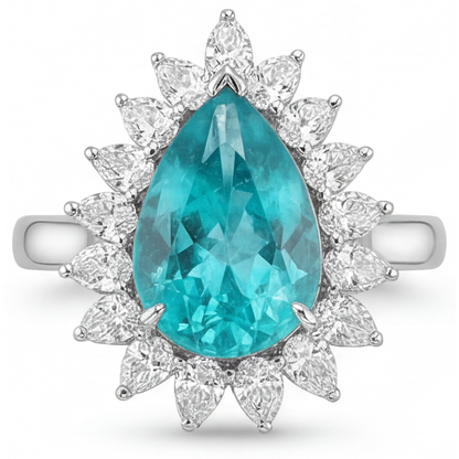 Refined Halo Engagement Ring 5 ct – front view