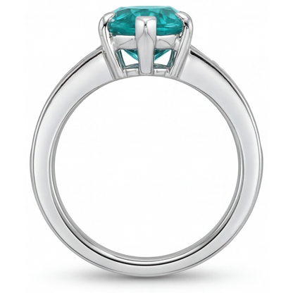 Paraiba Tourmaline Precious Stone Ring 2.50-ct 14K White Gold – back view