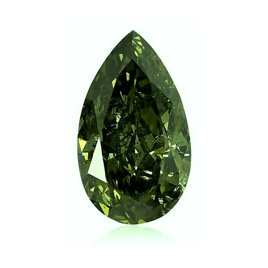 Natural Green Diamond 2 Carat Pear Cut Loose