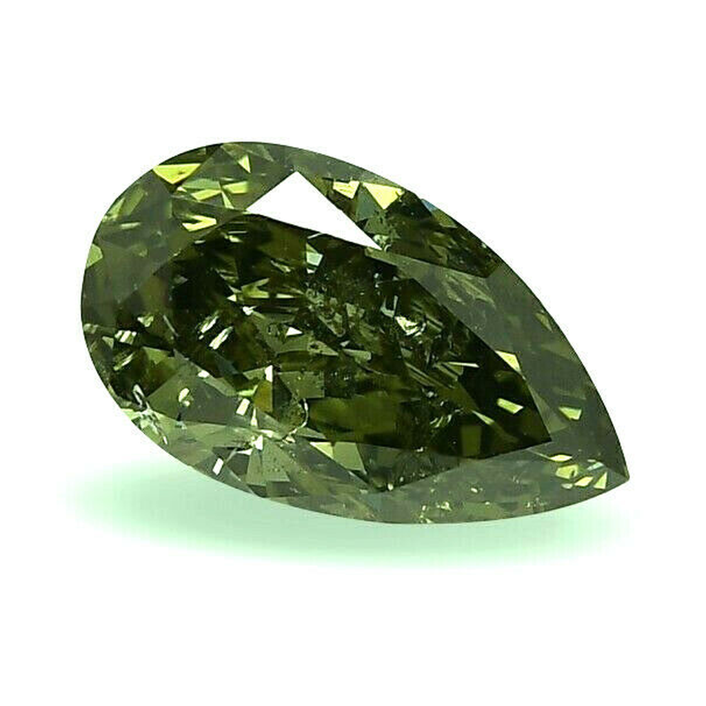 Pear Cut Loose Natural Green Diamond 3 Carat Enhanced