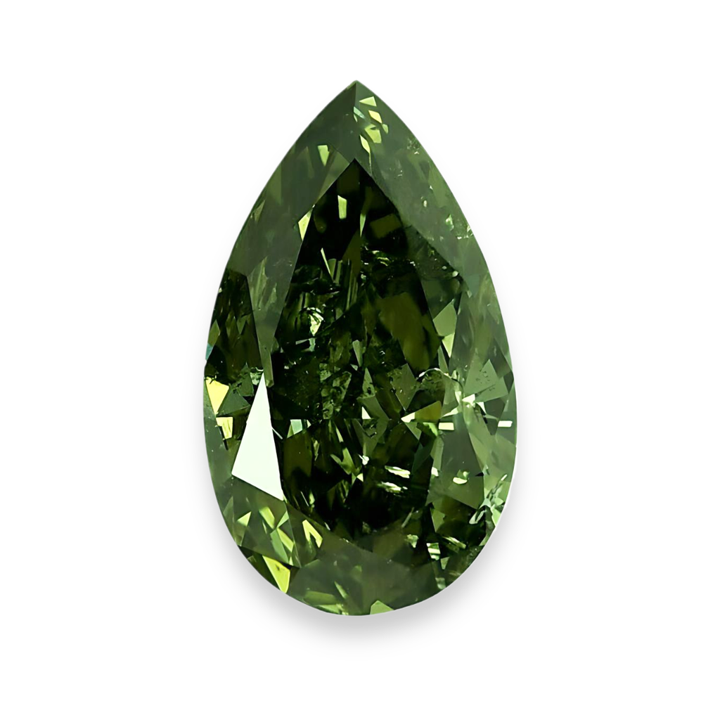 Real Natural Green Diamond Pear Cut 5 Carat Loose Enhanced