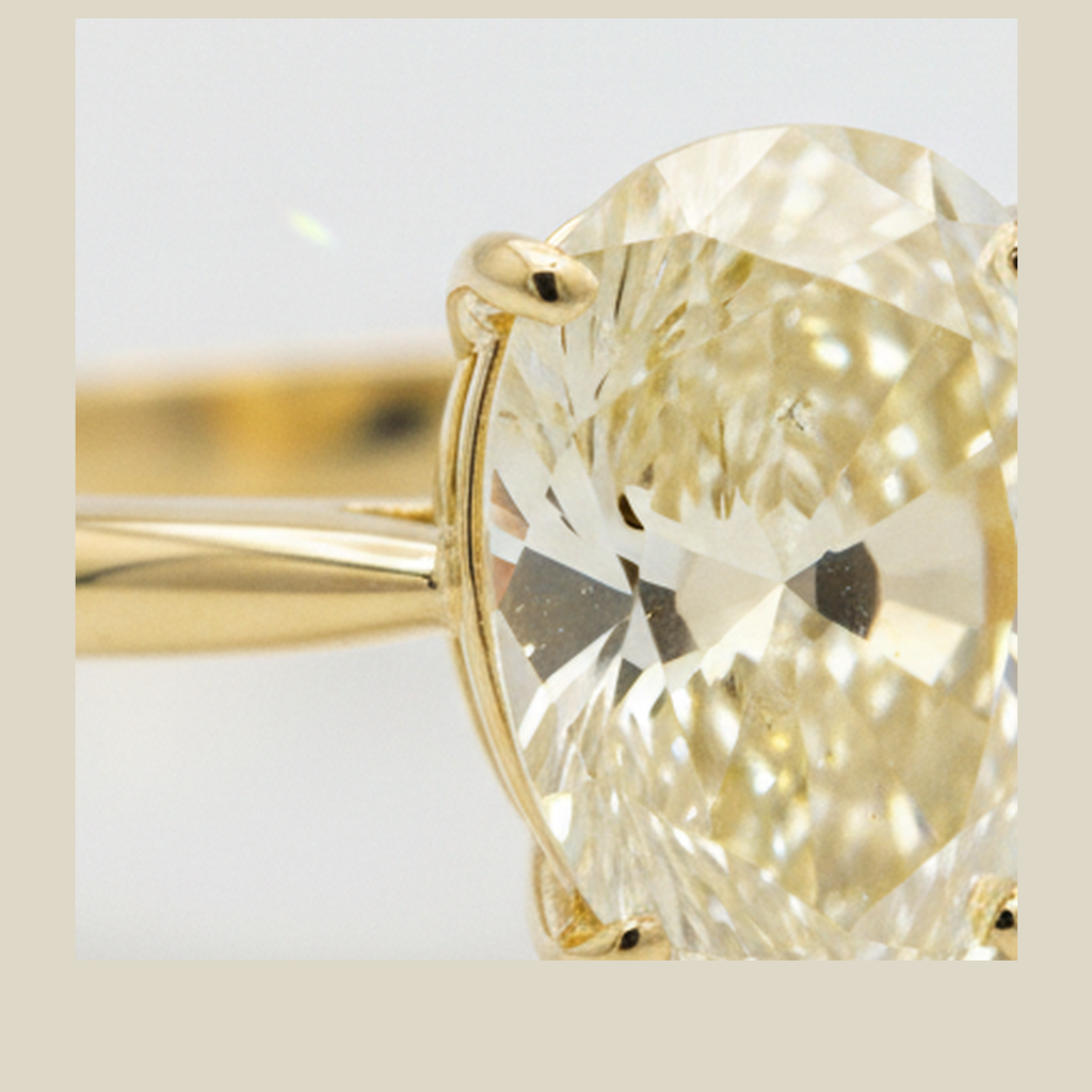Pear Fancy Yellow Diamond Solitaire Ring Natural 18K Yellow Gold