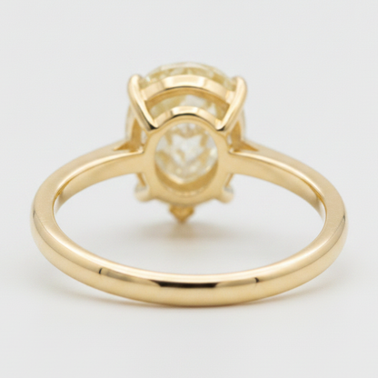 Pear Fancy Yellow Diamond Solitaire Ring Natural 18K Yellow Gold