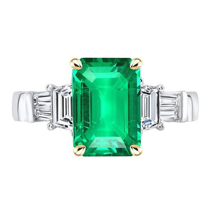 Big Green Emerald Gemstone Ring Natural Earth Mined Diamond Womens Jewelry