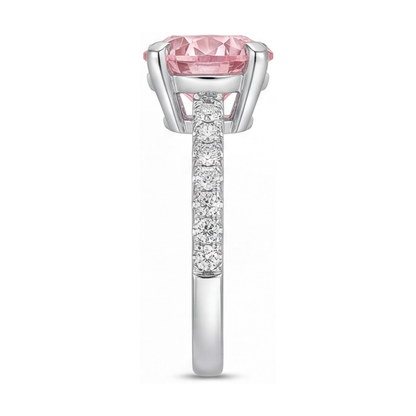 Pink Diamond Anniversary Ring 1.66 Carat Round