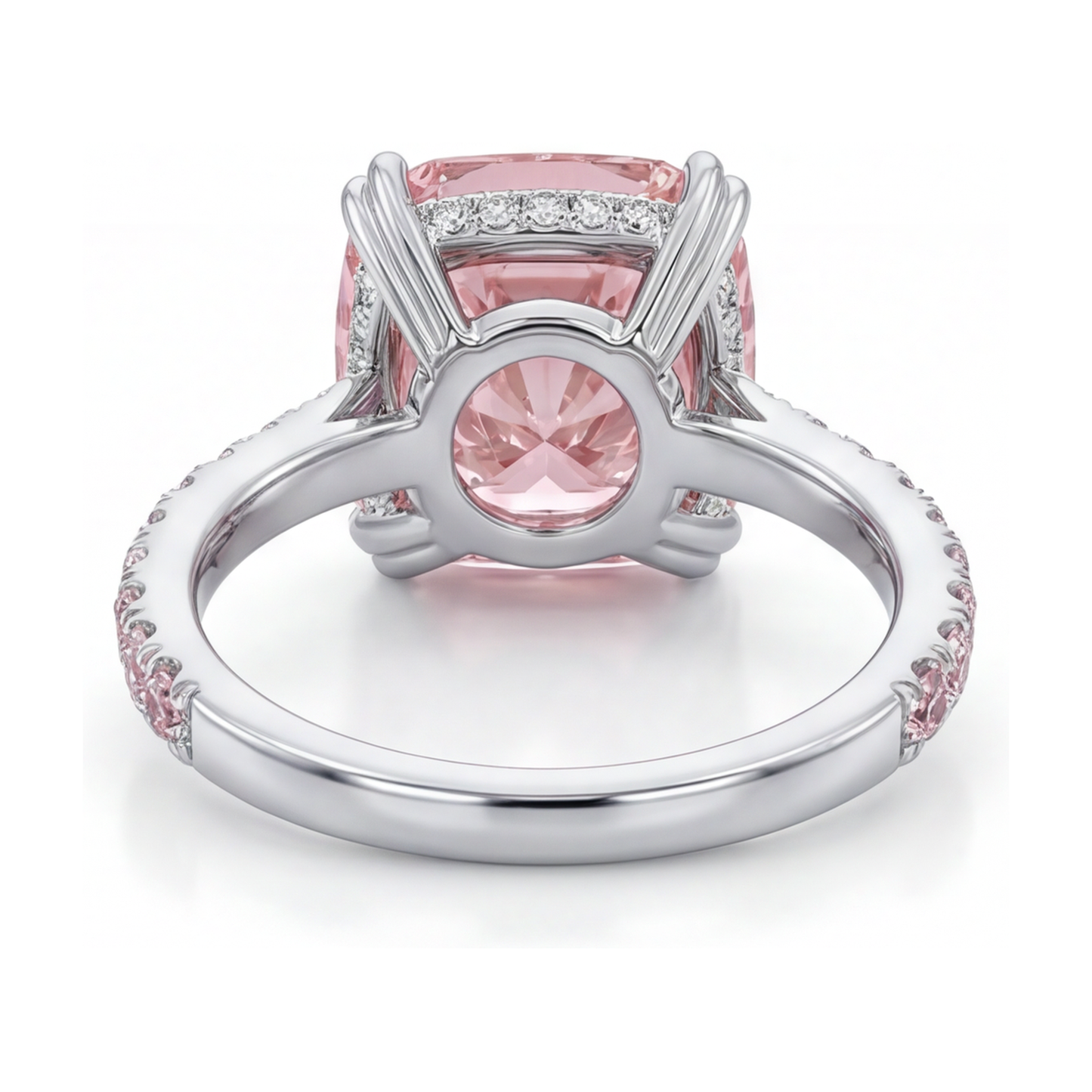 Pink Diamond Anniversary Ring 4.4 Carat Cushion