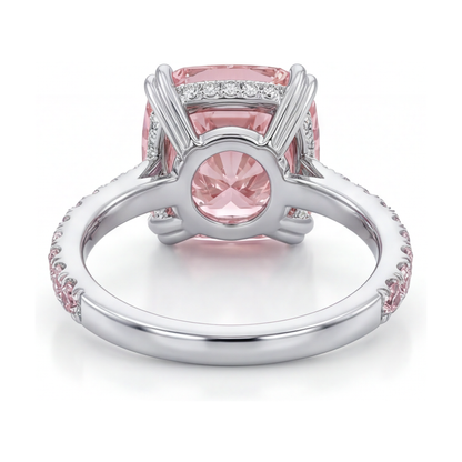 Pink Diamond Anniversary Ring 4.4 Carat Cushion