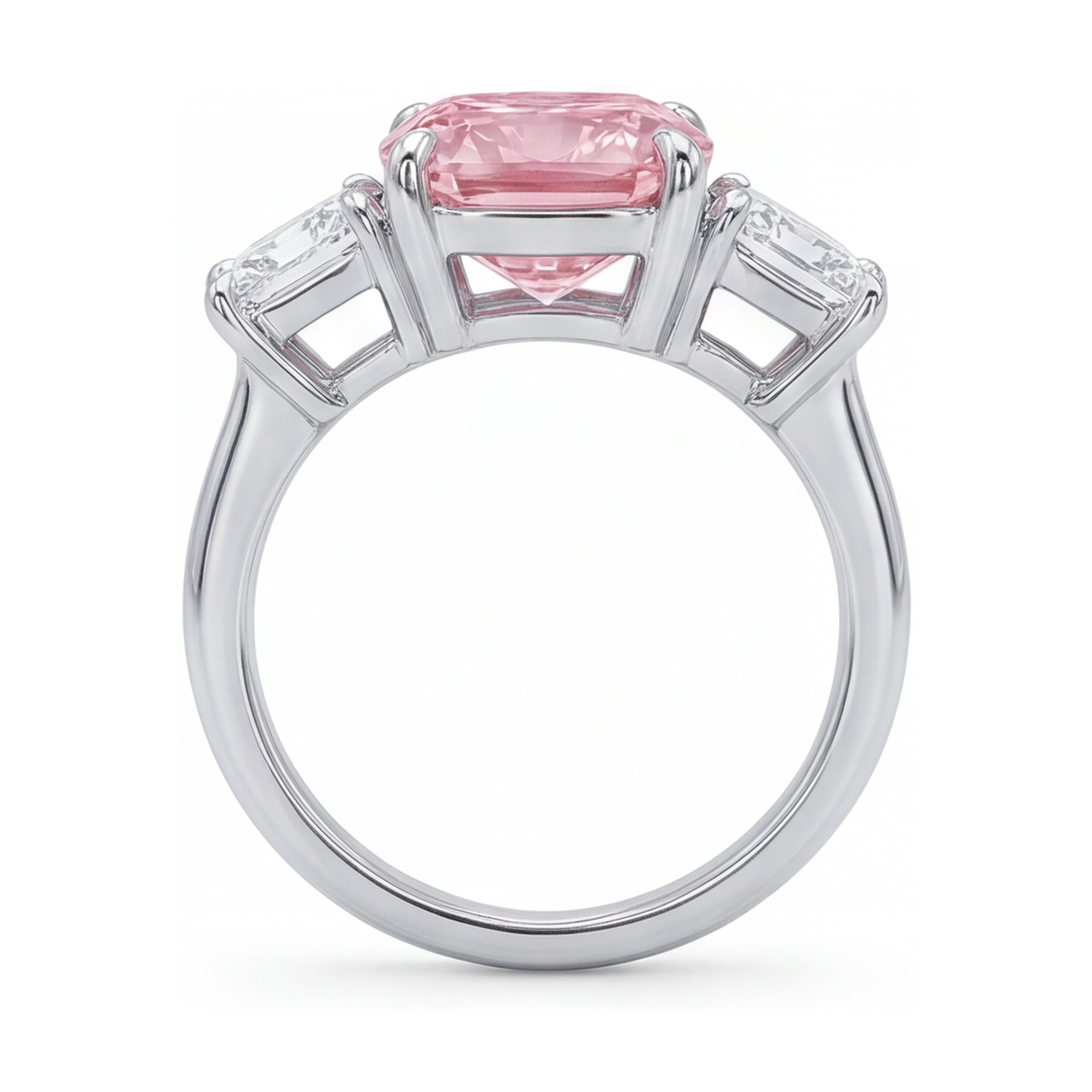 Pink Diamond Anniversary Ring 4.5 Carat Cushion