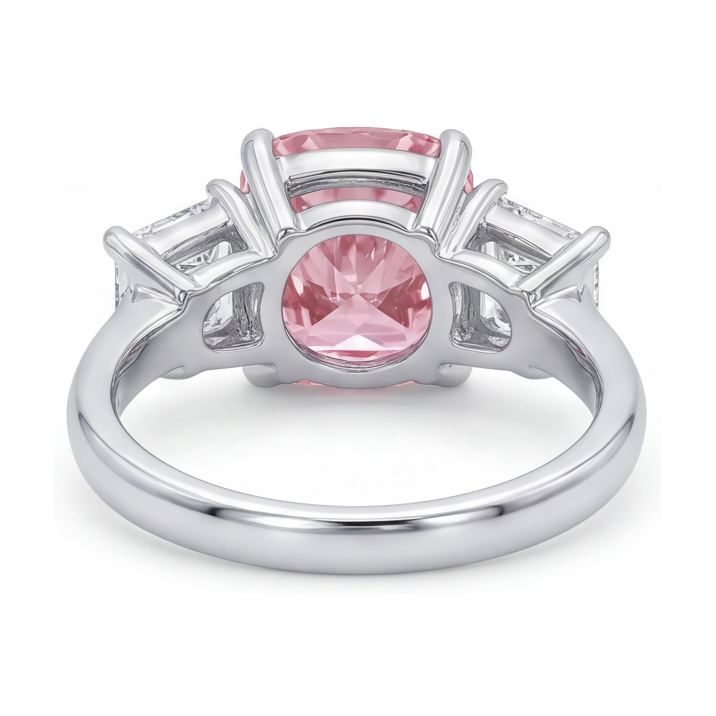 Pink Diamond Anniversary Ring 4.5 Carat Cushion