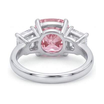 Pink Diamond Anniversary Ring 4.5 Carat Cushion
