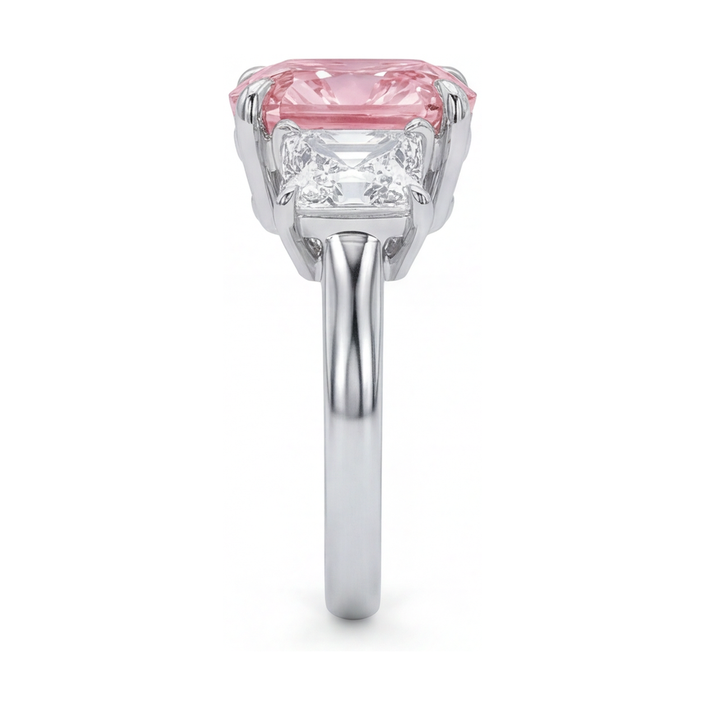 Pink Diamond Anniversary Ring 4.5 Carat Cushion