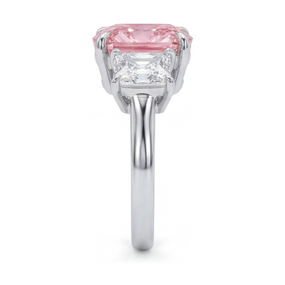 Pink Diamond Anniversary Ring 4.5 Carat Cushion