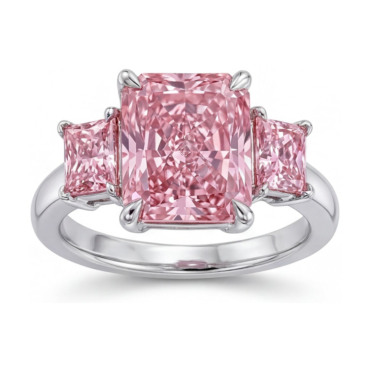 Pink Diamond Anniversary Ring 4.9 Carat Radiant