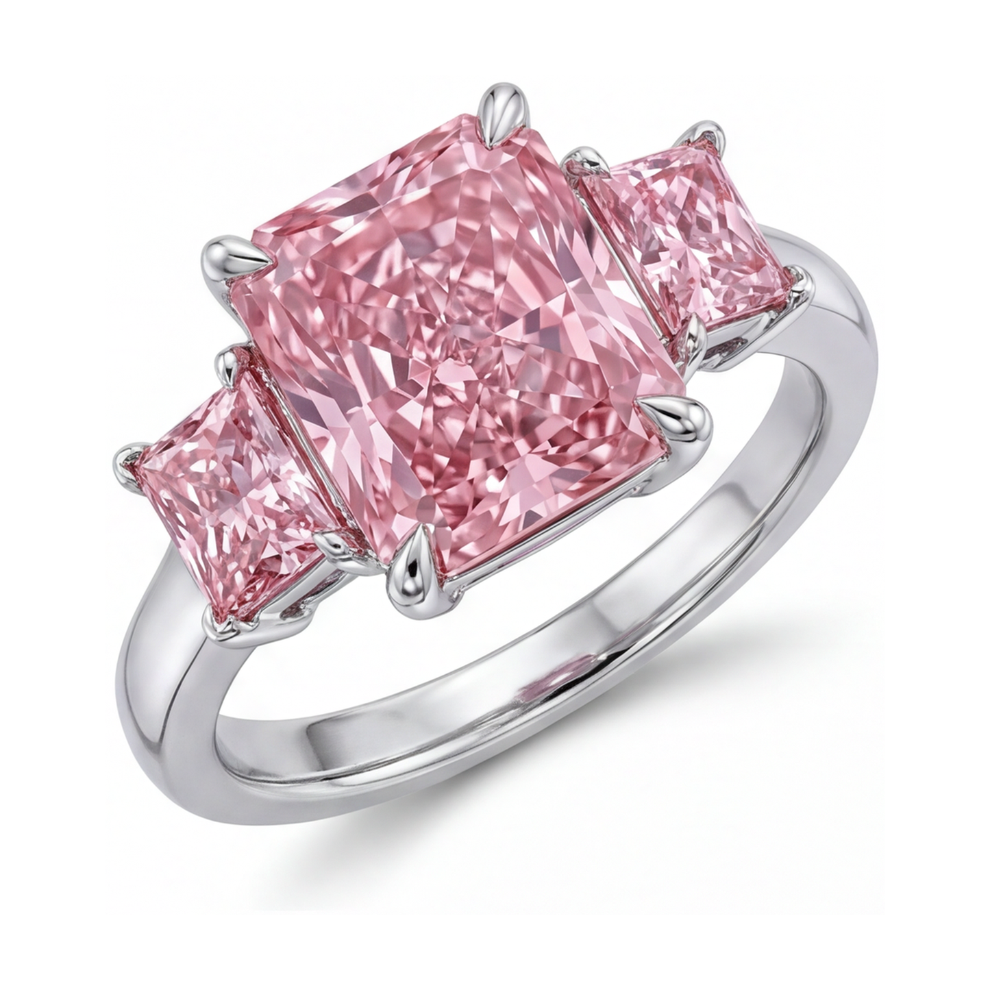 Pink Diamond Anniversary Ring 4.9 Carat Radiant