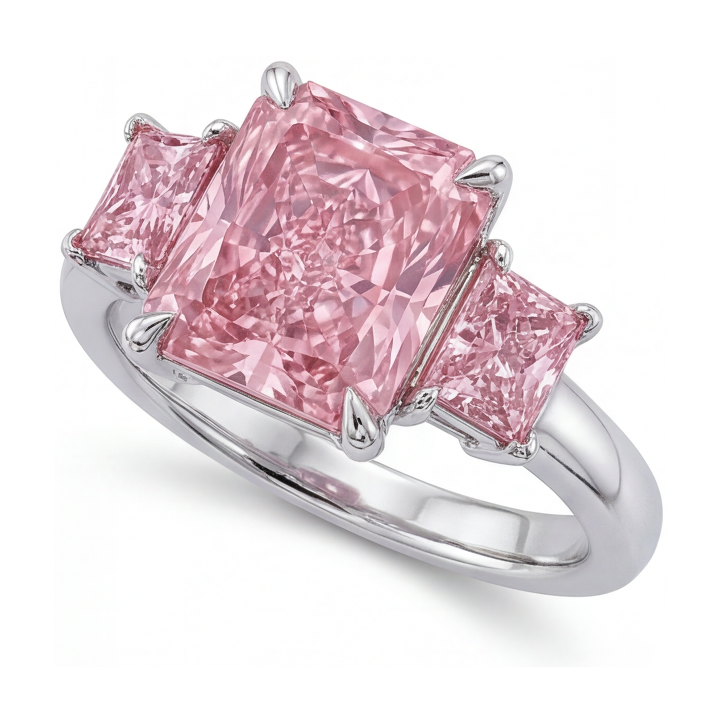 Pink Diamond Anniversary Ring 4.9 Carat Radiant
