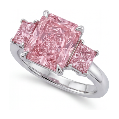 Pink Diamond Anniversary Ring 4.9 Carat Radiant